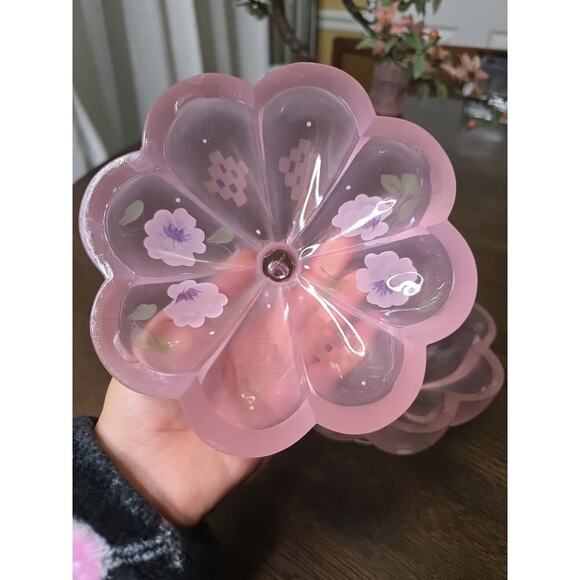 Shelley Fenton Signed Covered Candy Dish Pink Chiffon Spring Splendor Limited Ed - Picture 5 of 16